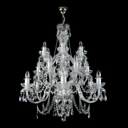 Casa Padrino Lustre en cristal baroque de luxe Or Ø 82 x H. 95 cm - Somptueuse Lustre en laiton avec cristal de Bohême - Meubles baroques - Noble & somptueux Casa Padrino Lustre en cristal baroque de luxe Or Ø 82 x H. 95 cm - Somptueuse Lustre en laiton avec cristal de Bohême - Meubles baroques - Noble & somptueux