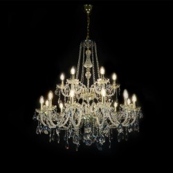 Casa Padrino Lustre en cristal baroque de luxe Or Ø 92 x H. 95 cm - Somptueuse Lustre en laiton avec cristal de Bohême - Meubles baroques - Noble & somptueux Casa Padrino Lustre en cristal baroque de luxe Or Ø 92 x H. 95 cm - Somptueuse Lustre en laiton avec cristal de Bohême - Meubles baroques - Noble & somptueux