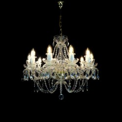 Casa Padrino Lustre en cristal baroque de luxe Or Ø 70 x H. 61 cm - Somptueuse Lustre en laiton avec cristal de Bohême - Meubles baroques - Noble & somptueux Casa Padrino Lustre en cristal baroque de luxe Or Ø 70 x H. 61 cm - Somptueuse Lustre en laiton avec cristal de Bohême - Meubles baroques - Noble & somptueux