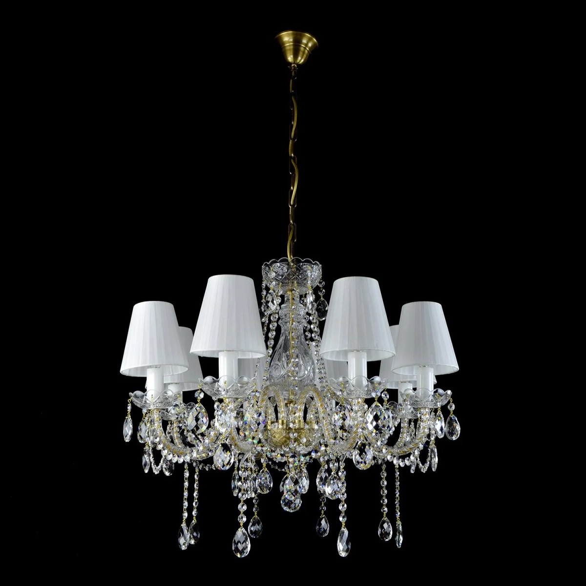Casa Padrino Luxury Baroque Crystal Chandelier Silver Ø 67 x H. 56 cm - Magnificent Brass Chandelier with Bohemian Crystal Glass - Baroque Furniture - Noble & Magnificent Casa Padrino Luxury Baroque Crystal Chandelier Silver Ø 67 x H. 56 cm - Magnificent Brass Chandelier with Bohemian Crystal Glass - Baroque Furniture - Noble & Magnificent