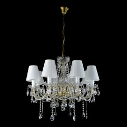 Casa Padrino Luxury Baroque Crystal Chandelier Silver Ø 67 x H. 56 cm - Magnificent Brass Chandelier with Bohemian Crystal Glass - Baroque Furniture - Noble & Magnificent Casa Padrino Luxury Baroque Crystal Chandelier Silver Ø 67 x H. 56 cm - Magnificent Brass Chandelier with Bohemian Crystal Glass - Baroque Furniture - Noble & Magnificent
