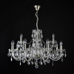 Casa Padrino Luxus Barock Kristall Kronleuchter Silber Ø 66 x H. 60 cm - Prunkvolle Messing Kronleuchter mit böhmischem Kristallglas - Barock Möbel - Edel & Prunkvoll Casa Padrino Luxus Barock Kristall Kronleuchter Silber Ø 66 x H. 60 cm - Prunkvolle Messing Kronleuchter mit böhmischem Kristallglas - Barock Möbel - Edel & Prunkvoll