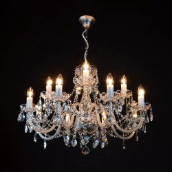 Casa Padrino Luxus Barock Kristall Kronleuchter Silber Ø 66 x H. 60 cm - Prunkvolle Messing Kronleuchter mit böhmischem Kristallglas - Barock Möbel - Edel & Prunkvoll Casa Padrino Luxus Barock Kristall Kronleuchter Silber Ø 66 x H. 60 cm - Prunkvolle Messing Kronleuchter mit böhmischem Kristallglas - Barock Möbel - Edel & Prunkvoll