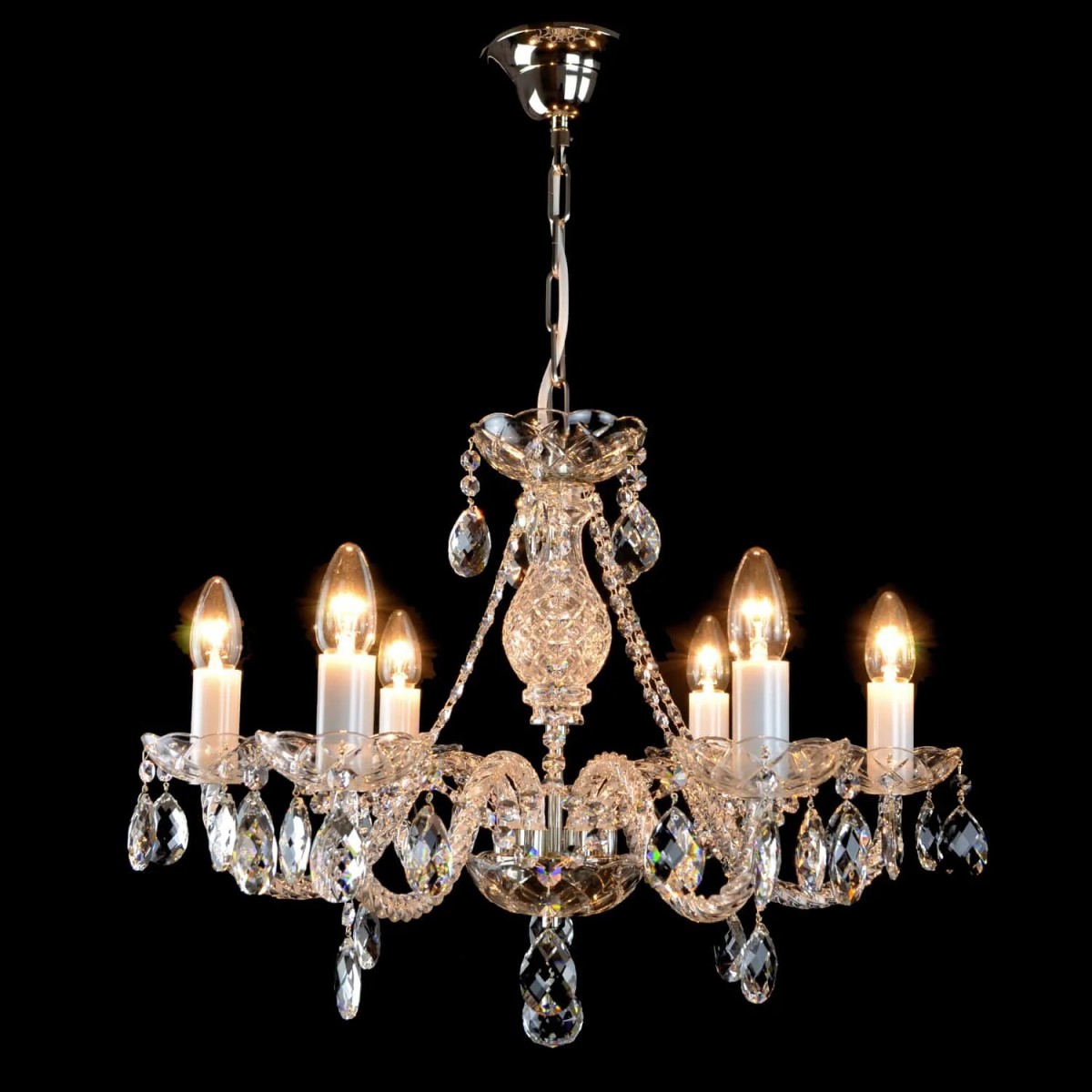 Casa Padrino Luxus Barock Kristall Kronleuchter Silber Ø 60 x H. 50 cm - Prunkvolle Messing Kronleuchter mit böhmischem Kristallglas - Barock Möbel - Edel & Prunkvoll Casa Padrino Luxus Barock Kristall Kronleuchter Silber Ø 60 x H. 50 cm - Prunkvolle Messing Kronleuchter mit böhmischem Kristallglas - Barock Möbel - Edel & Prunkvoll