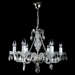 Casa Padrino Luxus Barock Kristall Kronleuchter Silber Ø 60 x H. 50 cm - Prunkvolle Messing Kronleuchter mit böhmischem Kristallglas - Barock Möbel - Edel & Prunkvoll Casa Padrino Luxus Barock Kristall Kronleuchter Silber Ø 60 x H. 50 cm - Prunkvolle Messing Kronleuchter mit böhmischem Kristallglas - Barock Möbel - Edel & Prunkvoll