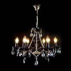 Casa Padrino Luxus Barock Kristall Kronleuchter Silber Ø 60 x H. 50 cm - Prunkvolle Messing Kronleuchter mit böhmischem Kristallglas - Barock Möbel - Edel & Prunkvoll Casa Padrino Luxus Barock Kristall Kronleuchter Silber Ø 60 x H. 50 cm - Prunkvolle Messing Kronleuchter mit böhmischem Kristallglas - Barock Möbel - Edel & Prunkvoll