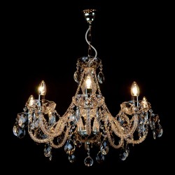 Casa Padrino Luxus Barock Kristall Kronleuchter Silber Ø 65 x H. 50 cm - Prunkvolle Messing Kronleuchter mit böhmischem Kristallglas - Barock Möbel - Edel & Prunkvoll Casa Padrino Luxus Barock Kristall Kronleuchter Silber Ø 65 x H. 50 cm - Prunkvolle Messing Kronleuchter mit böhmischem Kristallglas - Barock Möbel - Edel & Prunkvoll
