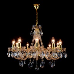 Casa Padrino Luxus Barock Kristall Kronleuchter Gold Ø 66 x H. 53 cm - Prunkvolle Messing Kronleuchter mit böhmischem Kristallglas - Barock Möbel - Edel & Prunkvoll Casa Padrino Luxus Barock Kristall Kronleuchter Gold Ø 66 x H. 53 cm - Prunkvolle Messing Kronleuchter mit böhmischem Kristallglas - Barock Möbel - Edel & Prunkvoll