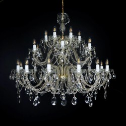 Casa Padrino Lustre en cristal baroque de luxe Or Ø 110 x H. 90 cm - Somptueuse Lustre en laiton avec cristal de Bohême - Meubles baroques - Noble & somptueux Casa Padrino Lustre en cristal baroque de luxe Or Ø 110 x H. 90 cm - Somptueuse Lustre en laiton avec cristal de Bohême - Meubles baroques - Noble & somptueux