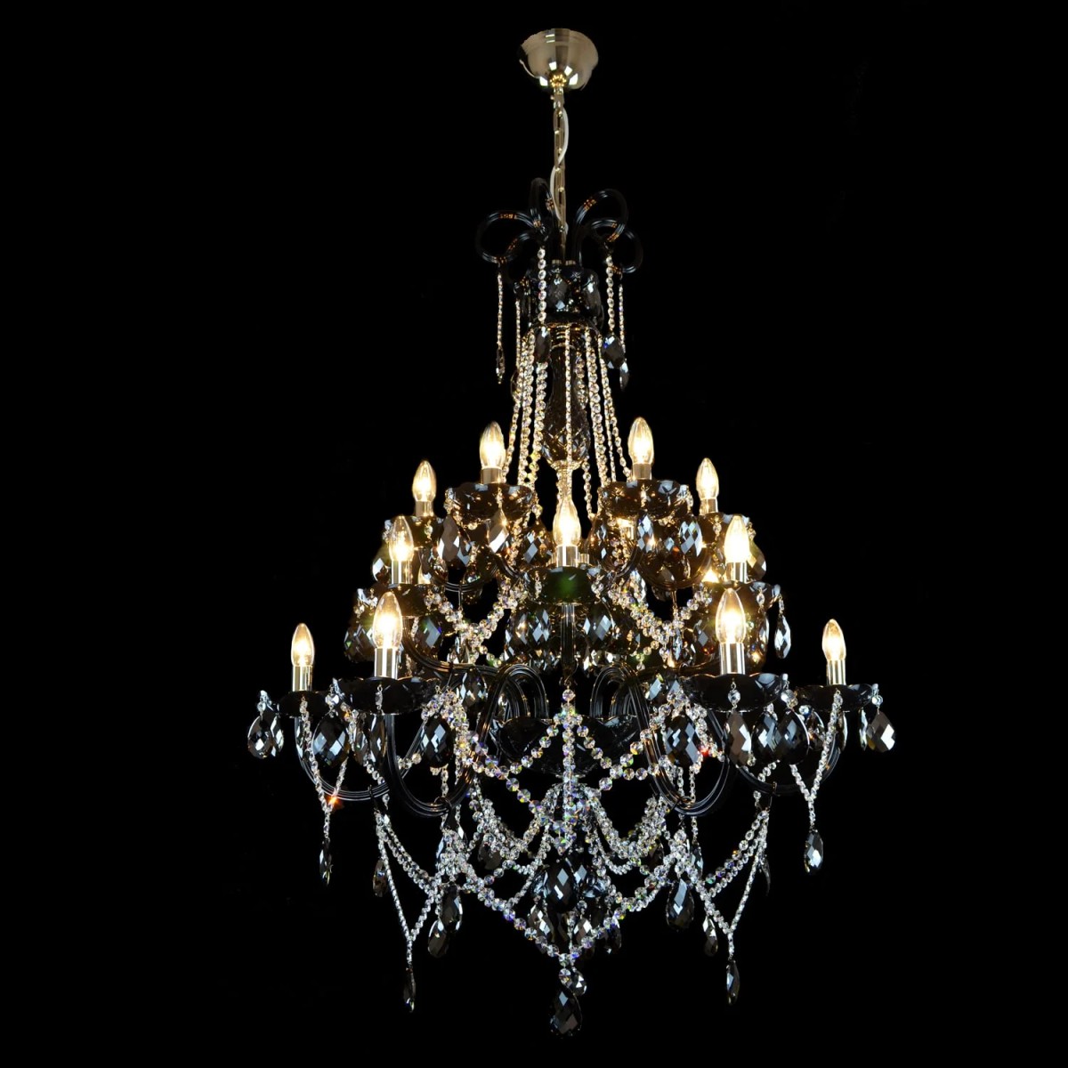 Casa Padrino Lustre en cristal baroque de luxe Argent Ø 95 x H. 130 cm - Somptueuse Lustre en laiton avec cristal de Bohême - Meubles baroques - Noble & somptueux Casa Padrino Lustre en cristal baroque de luxe Argent Ø 95 x H. 130 cm - Somptueuse Lustre en laiton avec cristal de Bohême - Meubles baroques - Noble & somptueux