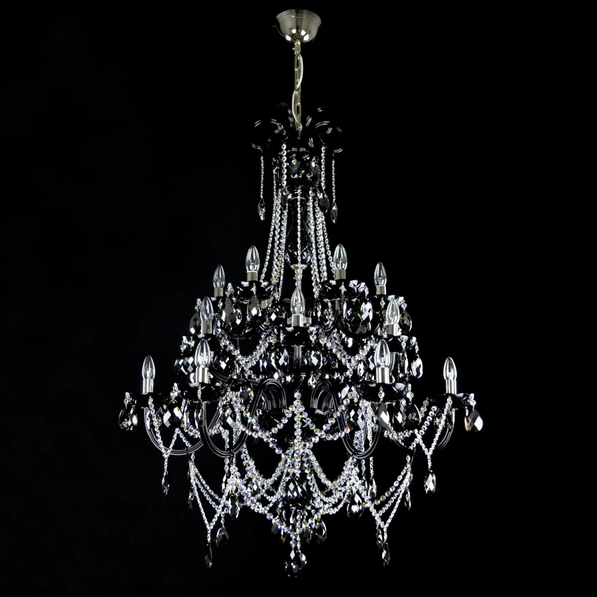 Casa Padrino Lustre en cristal baroque de luxe Argent Ø 95 x H. 130 cm - Somptueuse Lustre en laiton avec cristal de Bohême - Meubles baroques - Noble & somptueux Casa Padrino Lustre en cristal baroque de luxe Argent Ø 95 x H. 130 cm - Somptueuse Lustre en laiton avec cristal de Bohême - Meubles baroques - Noble & somptueux
