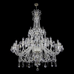 Casa Padrino Lustre en cristal baroque de luxe Argent Ø 130 x H. 170 cm - Somptueuse Lustre en laiton avec cristal de Bohême - Meubles baroques - Noble & somptueux Casa Padrino Lustre en cristal baroque de luxe Argent Ø 130 x H. 170 cm - Somptueuse Lustre en laiton avec cristal de Bohême - Meubles baroques - Noble & somptueux