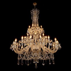 Casa Padrino Lustre en cristal baroque de luxe Argent Ø 130 x H. 170 cm - Somptueuse Lustre en laiton avec cristal de Bohême - Meubles baroques - Noble & somptueux Casa Padrino Lustre en cristal baroque de luxe Argent Ø 130 x H. 170 cm - Somptueuse Lustre en laiton avec cristal de Bohême - Meubles baroques - Noble & somptueux