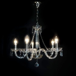 Casa Padrino Lustre en cristal baroque de luxe Argent Ø 55 x H. 45 cm - Somptueuse Lustre en laiton avec cristal de Bohême - Meubles baroques - Noble & somptueux Casa Padrino Lustre en cristal baroque de luxe Argent Ø 55 x H. 45 cm - Somptueuse Lustre en laiton avec cristal de Bohême - Meubles baroques - Noble & somptueux