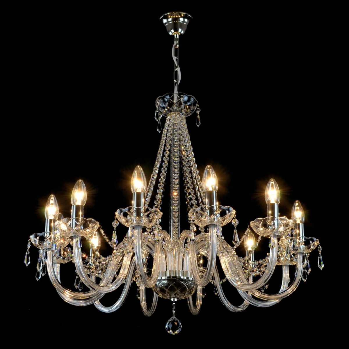 Casa Padrino Lustre en cristal baroque de luxe Argent Ø 75 x H. 70 cm - Somptueuse Lustre en laiton avec cristal de Bohême - Meubles baroques - Noble & somptueux Casa Padrino Lustre en cristal baroque de luxe Argent Ø 75 x H. 70 cm - Somptueuse Lustre en laiton avec cristal de Bohême - Meubles baroques - Noble & somptueux