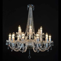 Casa Padrino Lustre en cristal baroque de luxe Or Ø 75 x H. 90 cm - Somptueuse Lustre en laiton avec cristal de Bohême - Meubles baroques - Noble & somptueux Casa Padrino Lustre en cristal baroque de luxe Or Ø 75 x H. 90 cm - Somptueuse Lustre en laiton avec cristal de Bohême - Meubles baroques - Noble & somptueux