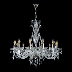 Casa Padrino Lustre en cristal baroque de luxe Argent Ø 80 x H. 75 cm - Somptueuse Lustre en laiton avec cristal de Bohême - Meubles baroques - Noble & somptueux Casa Padrino Lustre en cristal baroque de luxe Argent Ø 80 x H. 75 cm - Somptueuse Lustre en laiton avec cristal de Bohême - Meubles baroques - Noble & somptueux