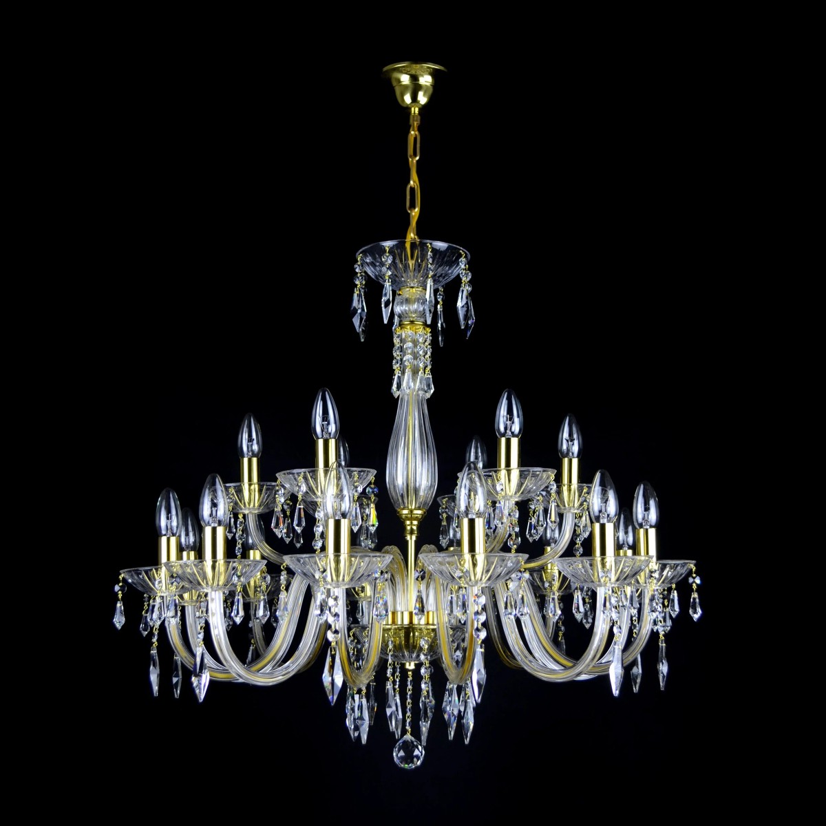 Casa Padrino Lustre en cristal baroque de luxe Or Ø 78 x H. 72 cm - Somptueuse Lustre en laiton avec cristal de Bohême - Meubles baroques - Noble & somptueux Casa Padrino Lustre en cristal baroque de luxe Or Ø 78 x H. 72 cm - Somptueuse Lustre en laiton avec cristal de Bohême - Meubles baroques - Noble & somptueux
