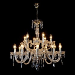 Casa Padrino Lustre en cristal baroque de luxe Argent Ø 78 x H. 72 cm - Somptueuse Lustre en laiton avec cristal de Bohême - Meubles baroques - Noble & somptueux Casa Padrino Lustre en cristal baroque de luxe Argent Ø 78 x H. 72 cm - Somptueuse Lustre en laiton avec cristal de Bohême - Meubles baroques - Noble & somptueux