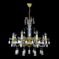 Casa Padrino Lustre en cristal baroque de luxe Or Ø 68 x H. 58 cm - Somptueuse Lustre en laiton avec cristal de Bohême - Meubles baroques - Noble & somptueux Casa Padrino Lustre en cristal baroque de luxe Or Ø 68 x H. 58 cm - Somptueuse Lustre en laiton avec cristal de Bohême - Meubles baroques - Noble & somptueux