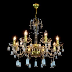 Casa Padrino Lustre en cristal baroque de luxe Or Ø 68 x H. 58 cm - Somptueuse Lustre en laiton avec cristal de Bohême - Meubles baroques - Noble & somptueux Casa Padrino Lustre en cristal baroque de luxe Or Ø 68 x H. 58 cm - Somptueuse Lustre en laiton avec cristal de Bohême - Meubles baroques - Noble & somptueux