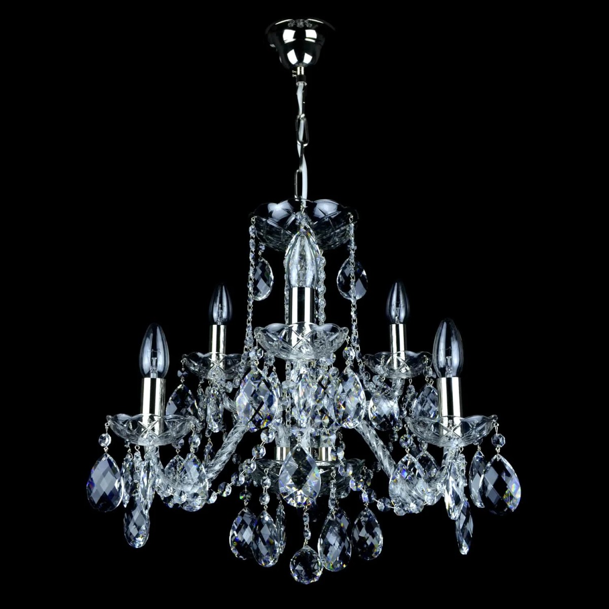 Casa Padrino Lámpara de araña de cristal barroco de lujo Plata Ø 50 x H. 48 cm - Suntuosa Lámpara de araña de latón con cristal de Bohemia - Muebles barrocos - Noble y suntuosa Casa Padrino Lámpara de araña de cristal barroco de lujo Plata Ø 50 x H. 48 cm - Suntuosa Lámpara de araña de latón con cristal de Bohemia - Muebles barrocos - Noble y suntuosa