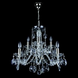 Casa Padrino Lámpara de araña de cristal barroco de lujo Plata Ø 50 x H. 48 cm - Suntuosa Lámpara de araña de latón con cristal de Bohemia - Muebles barrocos - Noble y suntuosa Casa Padrino Lámpara de araña de cristal barroco de lujo Plata Ø 50 x H. 48 cm - Suntuosa Lámpara de araña de latón con cristal de Bohemia - Muebles barrocos - Noble y suntuosa