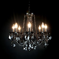 Casa Padrino Luxury Baroque Crystal Chandelier Gold Ø 58 x H. 50 cm - Magnificent Brass Chandelier with Bohemian Crystal Glass - Baroque Furniture - Noble & Magnificent