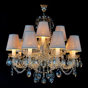 Casa Padrino Lámpara de araña de cristal barroco de lujo Plata Ø 76 x H. 56 cm - Suntuosa Lámpara de araña de latón con cristal de Bohemia - Muebles barrocos - Noble y suntuosa