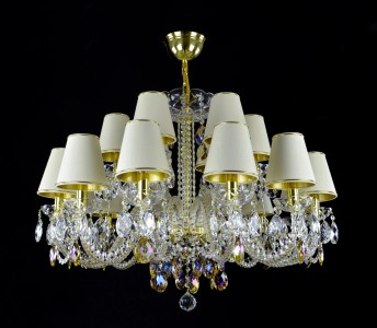 Casa Padrino Lámpara de araña de cristal barroco de lujo Oro Ø 88 x H. 65 cm - Suntuosa Lámpara de araña de latón con cristal de Bohemia - Muebles barrocos - Noble y suntuosa