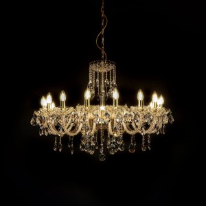 Casa Padrino Lámpara de araña de cristal barroco de lujo Oro Ø 88 x H. 65 cm - Suntuosa Lámpara de araña de latón con cristal de Bohemia - Muebles barrocos - Noble y suntuosa