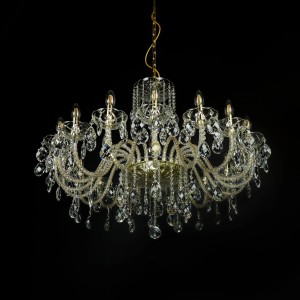 Casa Padrino Luxus Barock Kristall Kronleuchter Gold Ø 88 x H. 65 cm - Prunkvolle Messing Kronleuchter mit böhmischem Kristallglas - Barock Möbel - Edel & Prunkvoll