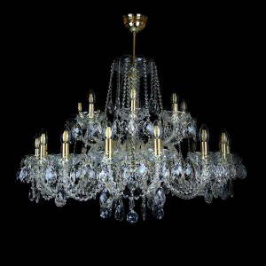 Casa Padrino Lámpara de araña de cristal barroco de lujo Oro Ø 90 x H. 77 cm - Suntuosa Lámpara de araña de latón con cristal de Bohemia - Muebles barrocos - Noble y suntuosa