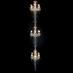 Casa Padrino Luxury Baroque Crystal Chandelier Silver Ø 44 x H. 750 cm - Magnificent Brass Chandelier with Bohemian Crystal Glass - Baroque Furniture - Noble & Magnificent Casa Padrino Luxury Baroque Crystal Chandelier Silver Ø 44 x H. 750 cm - Magnificent Brass Chandelier with Bohemian Crystal Glass - Baroque Furniture - Noble & Magnificent