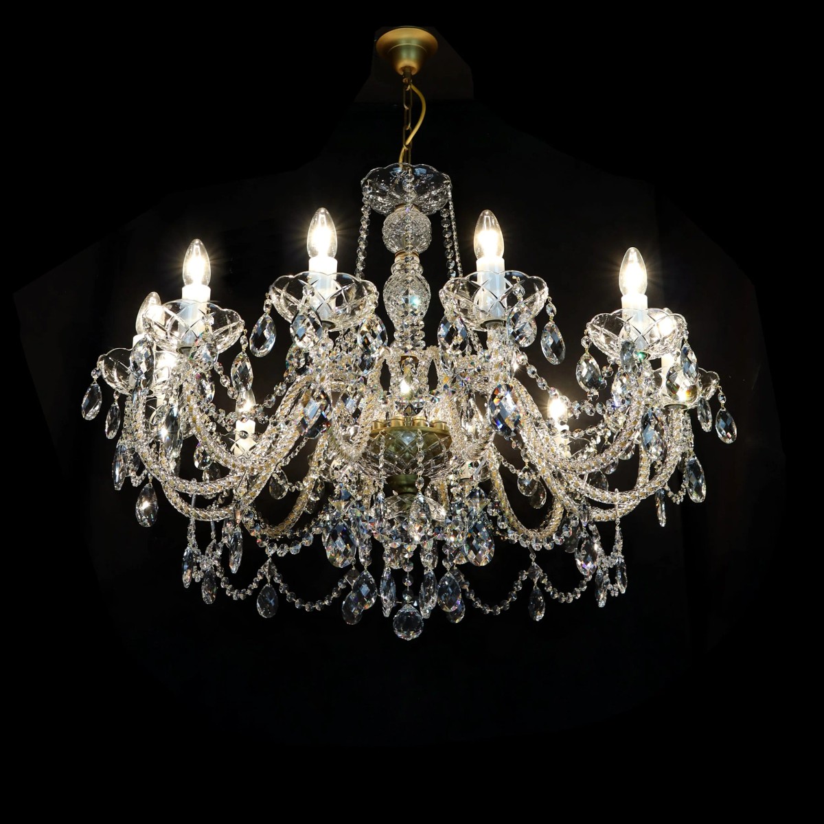 Casa Padrino Lámpara de araña de cristal barroco de lujo Oro Ø 90 x H. 72 cm - Suntuosa Lámpara de araña de latón con cristal de Bohemia - Muebles barrocos - Noble y suntuosa Casa Padrino Lámpara de araña de cristal barroco de lujo Oro Ø 90 x H. 72 cm - Suntuosa Lámpara de araña de latón con cristal de Bohemia - Muebles barrocos - Noble y suntuosa