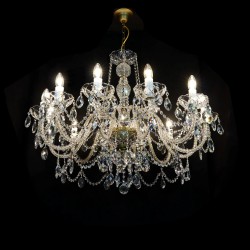Casa Padrino Lámpara de araña de cristal barroco de lujo Oro Ø 90 x H. 72 cm - Suntuosa Lámpara de araña de latón con cristal de Bohemia - Muebles barrocos - Noble y suntuosa Casa Padrino Lámpara de araña de cristal barroco de lujo Oro Ø 90 x H. 72 cm - Suntuosa Lámpara de araña de latón con cristal de Bohemia - Muebles barrocos - Noble y suntuosa