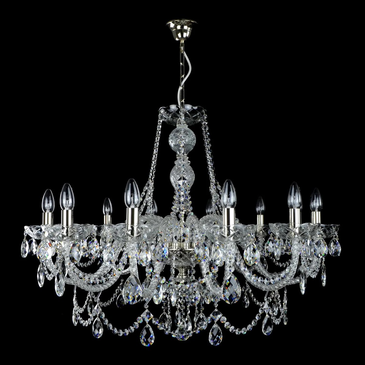 Casa Padrino Lámpara de araña de cristal barroco de lujo Plata Ø 90 x H. 72 cm - Suntuosa Lámpara de araña de latón con cristal de Bohemia - Muebles barrocos - Noble y suntuosa Casa Padrino Lámpara de araña de cristal barroco de lujo Plata Ø 90 x H. 72 cm - Suntuosa Lámpara de araña de latón con cristal de Bohemia - Muebles barrocos - Noble y suntuosa