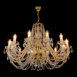 Casa Padrino Lampadario in cristallo barocco di lusso Oro Ø 77 x H. 47 cm - Sontuosa Lampadario in ottone con cristallo di Boemia - Mobili barocchi - Nobile e sontuoso Casa Padrino Lampadario in cristallo barocco di lusso Oro Ø 77 x H. 47 cm - Sontuosa Lampadario in ottone con cristallo di Boemia - Mobili barocchi - Nobile e sontuoso