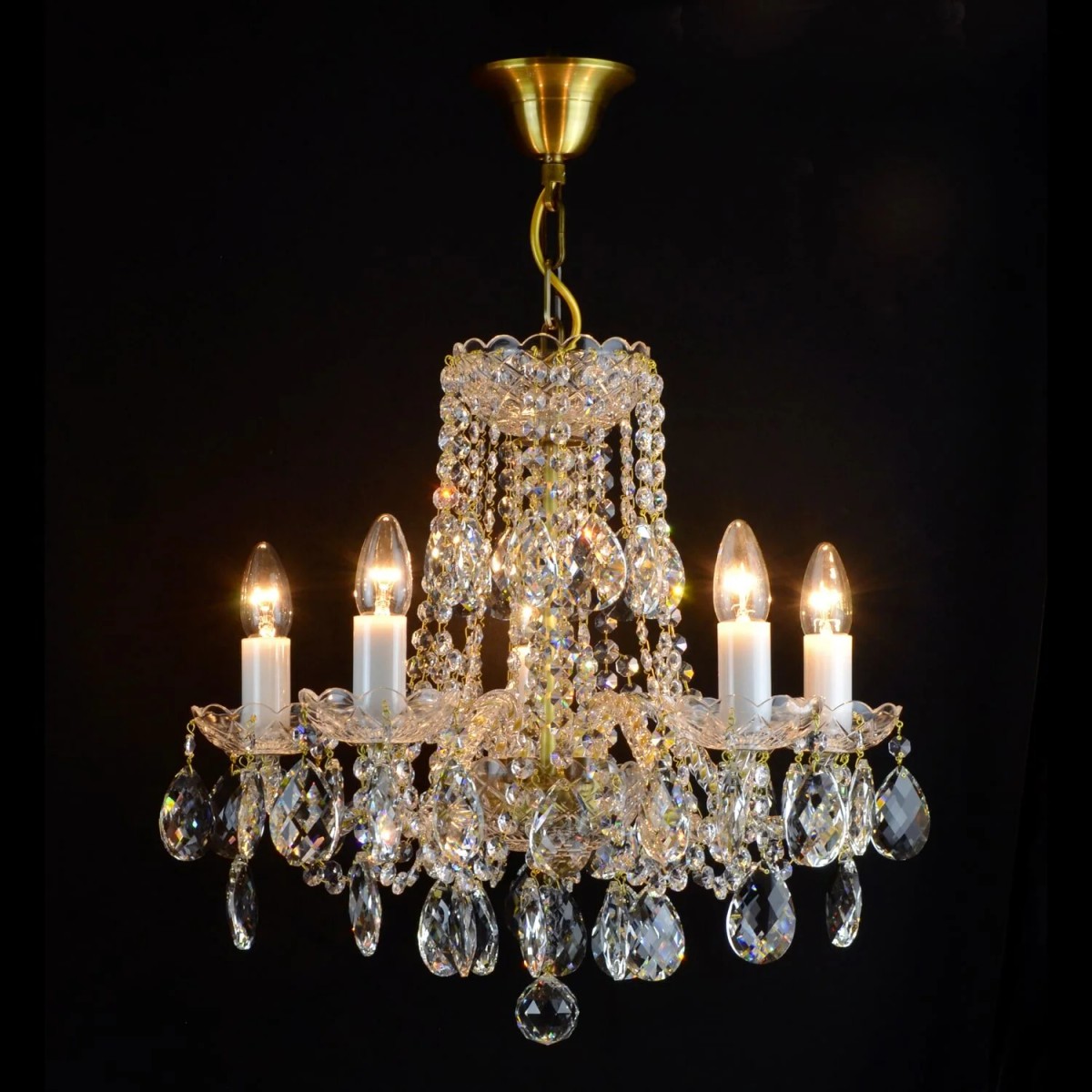 Casa Padrino Lampadario in cristallo barocco di lusso Argento Ø 46 x H. 45 cm - Sontuosa Lampadario in ottone con cristallo di Boemia - Mobili barocchi - Nobile e sontuoso Casa Padrino Lampadario in cristallo barocco di lusso Argento Ø 46 x H. 45 cm - Sontuosa Lampadario in ottone con cristallo di Boemia - Mobili barocchi - Nobile e sontuoso