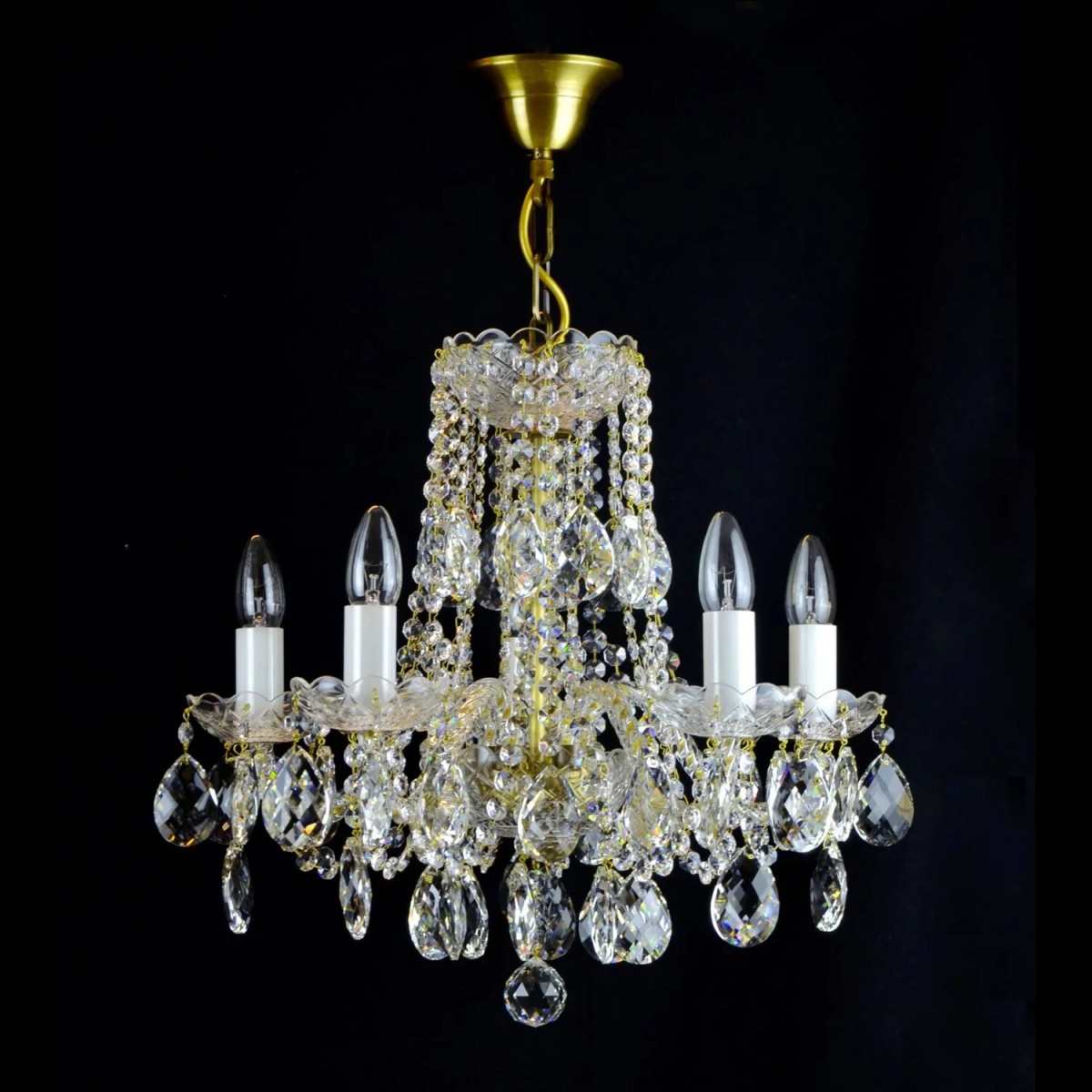Casa Padrino Lampadario in cristallo barocco di lusso Argento Ø 46 x H. 45 cm - Sontuosa Lampadario in ottone con cristallo di Boemia - Mobili barocchi - Nobile e sontuoso Casa Padrino Lampadario in cristallo barocco di lusso Argento Ø 46 x H. 45 cm - Sontuosa Lampadario in ottone con cristallo di Boemia - Mobili barocchi - Nobile e sontuoso