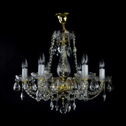 Casa Padrino Lampadario in cristallo barocco di lusso Oro Ø 59 x H. 56 cm - Sontuosa Lampadario in ottone con cristallo di Boemia - Mobili barocchi - Nobile e sontuoso Casa Padrino Lampadario in cristallo barocco di lusso Oro Ø 59 x H. 56 cm - Sontuosa Lampadario in ottone con cristallo di Boemia - Mobili barocchi - Nobile e sontuoso