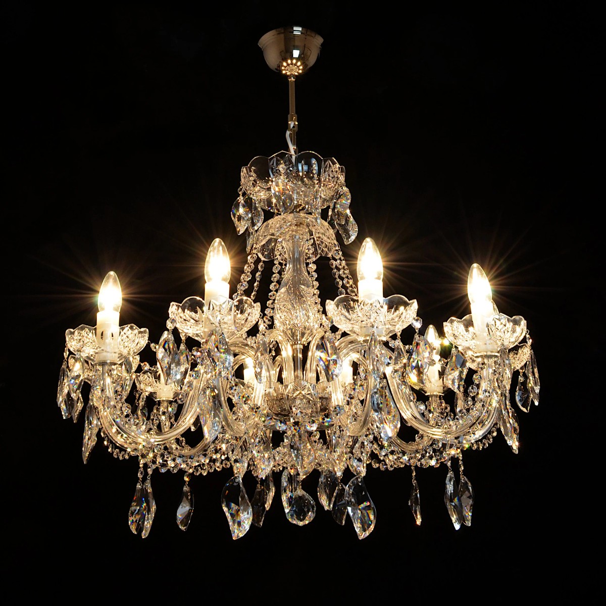 Casa Padrino Luxus Barock Kristall Kronleuchter Silber Ø 78 x H. 60 cm - Prunkvolle Messing Kronleuchter mit böhmischem Kristallglas - Barock Möbel - Edel & Prunkvoll Casa Padrino Luxus Barock Kristall Kronleuchter Silber Ø 78 x H. 60 cm - Prunkvolle Messing Kronleuchter mit böhmischem Kristallglas - Barock Möbel - Edel & Prunkvoll