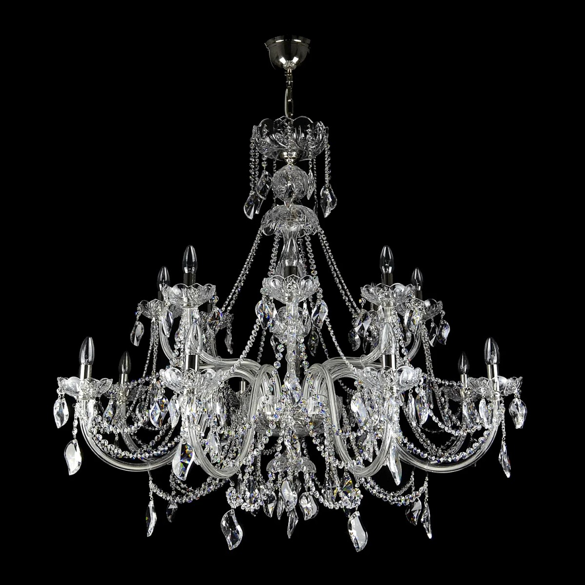 Casa Padrino Luxus Barock Kristall Kronleuchter Silber Ø 120 x H. 105 cm - Prunkvolle Messing Kronleuchter mit böhmischem Kristallglas - Barock Möbel - Edel & Prunkvoll Casa Padrino Luxus Barock Kristall Kronleuchter Silber Ø 120 x H. 105 cm - Prunkvolle Messing Kronleuchter mit böhmischem Kristallglas - Barock Möbel - Edel & Prunkvoll