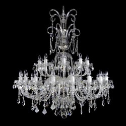 Casa Padrino Luxus Barock Kristall Kronleuchter Silber Ø 114 x H. 170 cm - Prunkvolle Messing Kronleuchter mit böhmischem Kristallglas - Barock Möbel - Edel & Prunkvoll Casa Padrino Luxus Barock Kristall Kronleuchter Silber Ø 114 x H. 170 cm - Prunkvolle Messing Kronleuchter mit böhmischem Kristallglas - Barock Möbel - Edel & Prunkvoll