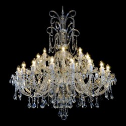 Casa Padrino Luxus Barock Kristall Kronleuchter Silber Ø 114 x H. 170 cm - Prunkvolle Messing Kronleuchter mit böhmischem Kristallglas - Barock Möbel - Edel & Prunkvoll Casa Padrino Luxus Barock Kristall Kronleuchter Silber Ø 114 x H. 170 cm - Prunkvolle Messing Kronleuchter mit böhmischem Kristallglas - Barock Möbel - Edel & Prunkvoll