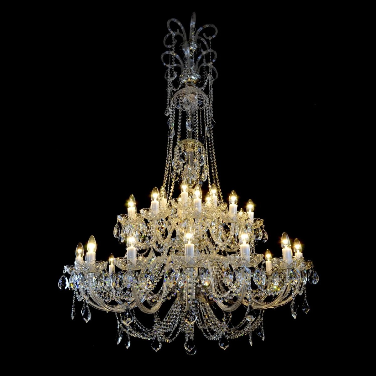 Casa Padrino Lampadario in cristallo barocco di lusso Argento Ø 114 x H. 170 cm - Sontuosa Lampadario in ottone con cristallo di Boemia - Mobili barocchi - Nobile e sontuoso Casa Padrino Lampadario in cristallo barocco di lusso Argento Ø 114 x H. 170 cm - Sontuosa Lampadario in ottone con cristallo di Boemia - Mobili barocchi - Nobile e sontuoso