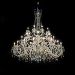 Casa Padrino Luxury Baroque Crystal Chandelier Gold Ø 160 x H. 200 cm - Magnificent Brass Chandelier with Bohemian Crystal Glass - Baroque Furniture - Noble & Magnificent Casa Padrino Luxury Baroque Crystal Chandelier Gold Ø 160 x H. 200 cm - Magnificent Brass Chandelier with Bohemian Crystal Glass - Baroque Furniture - Noble & Magnificent