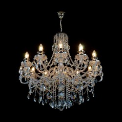 Casa Padrino Luxus Barock Kristall Kronleuchter Silber Ø 74 x H. 65 cm - Prunkvolle Messing Kronleuchter mit böhmischem Kristallglas - Barock Möbel - Edel & Prunkvoll Casa Padrino Luxus Barock Kristall Kronleuchter Silber Ø 74 x H. 65 cm - Prunkvolle Messing Kronleuchter mit böhmischem Kristallglas - Barock Möbel - Edel & Prunkvoll