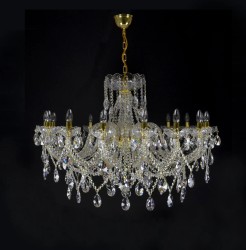 Casa Padrino Lustre en cristal baroque de luxe Or Ø 114 x H. 75 cm - Somptueuse Lustre en laiton avec cristal de Bohême - Meubles baroques - Noble & somptueux