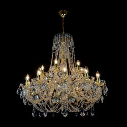 Casa Padrino Lustre en cristal baroque de luxe Or Ø 95 x H. 58 cm - Somptueuse Lustre en laiton avec cristal de Bohême - Meubles baroques - Noble & somptueux Casa Padrino Lustre en cristal baroque de luxe Or Ø 95 x H. 58 cm - Somptueuse Lustre en laiton avec cristal de Bohême - Meubles baroques - Noble & somptueux